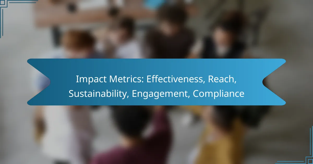 Impact Metrics: Effectiveness, Reach, Sustainability, Engagement, Compliance