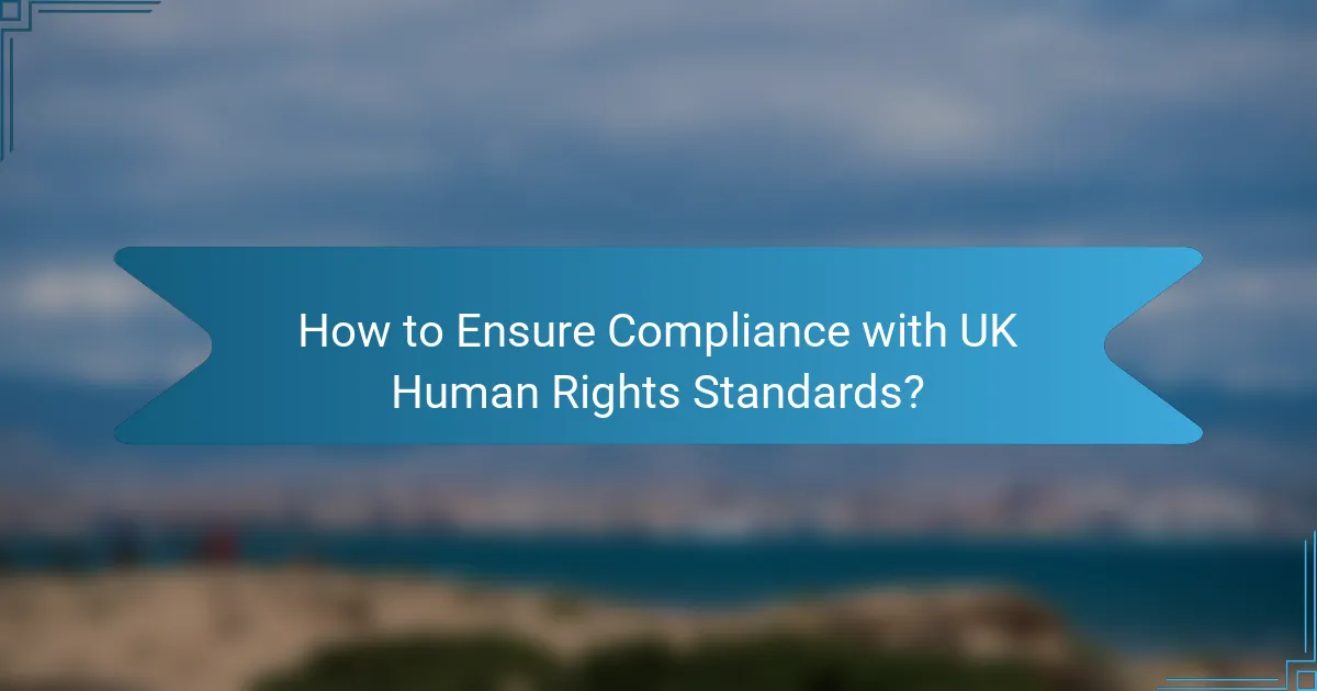 How to Ensure Compliance with UK Human Rights Standards?