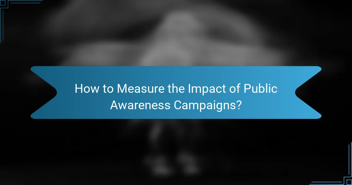 How to Measure the Impact of Public Awareness Campaigns?