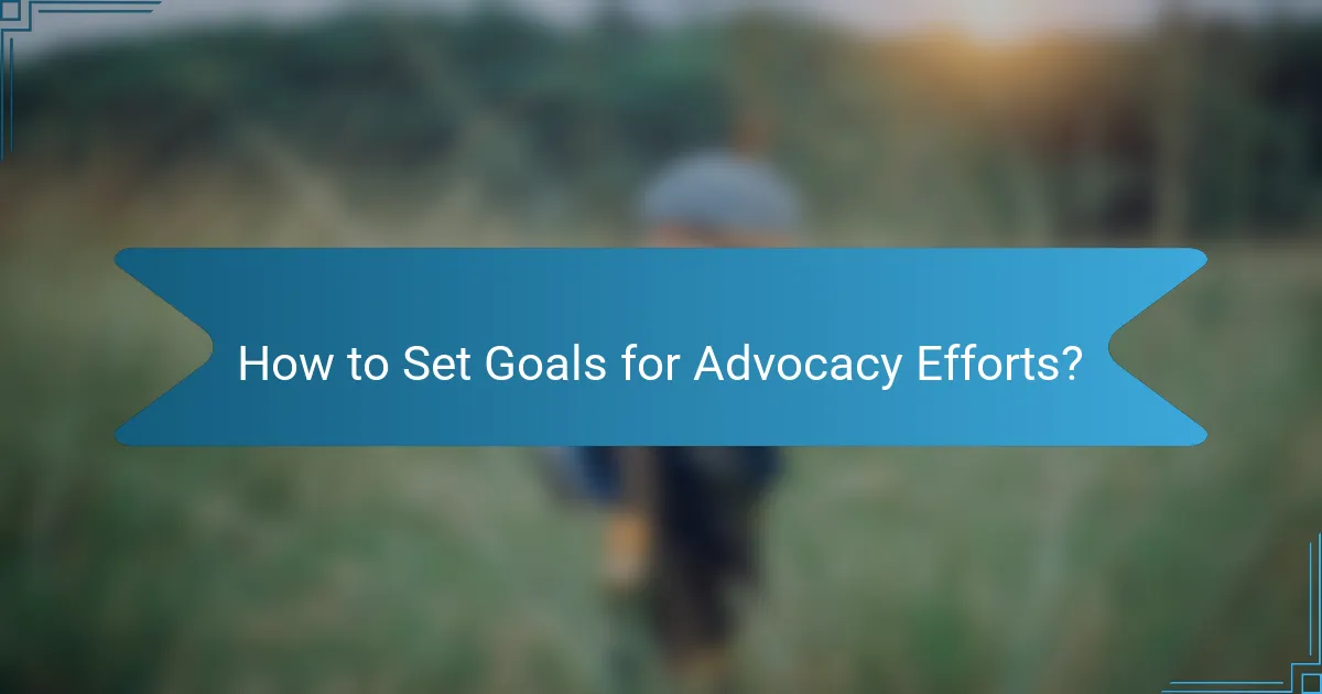 How to Set Goals for Advocacy Efforts?