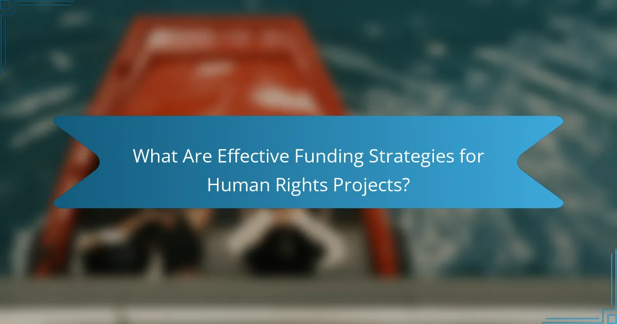 What Are Effective Funding Strategies for Human Rights Projects?