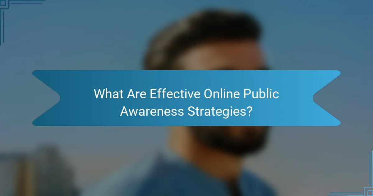 What Are Effective Online Public Awareness Strategies?
