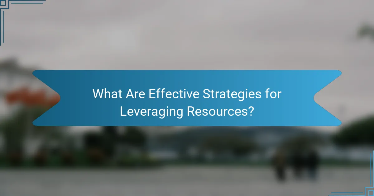 What Are Effective Strategies for Leveraging Resources?