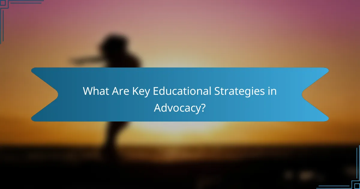 What Are Key Educational Strategies in Advocacy?