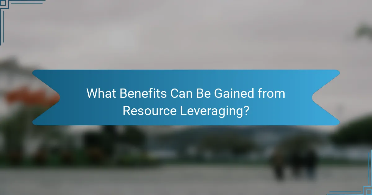 What Benefits Can Be Gained from Resource Leveraging?